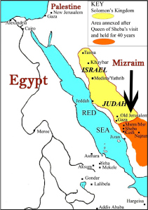 Map of ancient Arabia pinpointing Mizraim, the real place of the Exodus story.